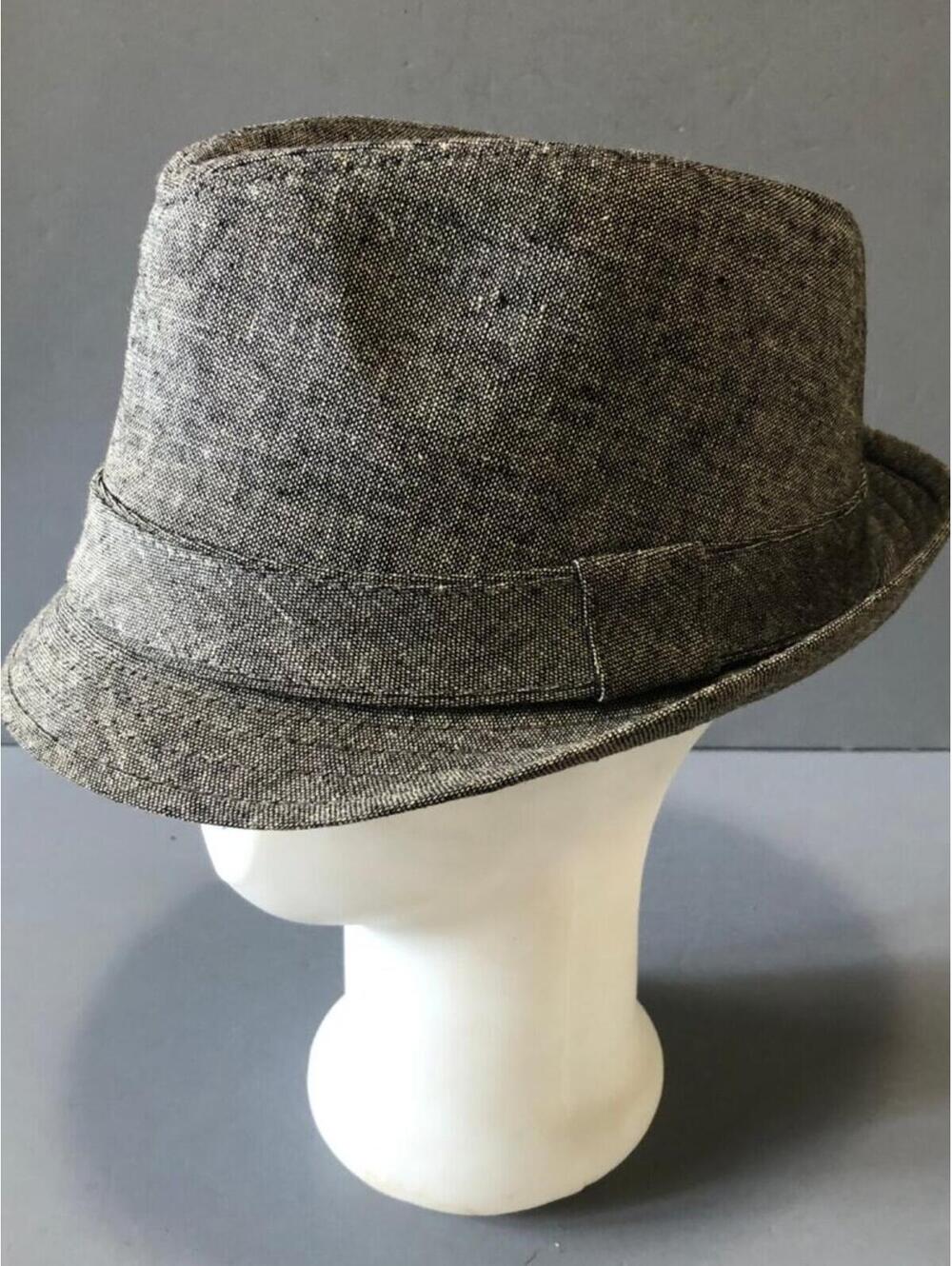 GRANULE GRAY TEXTURED TWEED LIKE FEDORA OR TRILBY HAT